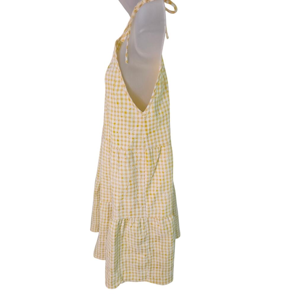 En Saison Embroidered Kanika Mini Dress Sz M Yellow White Daisy Floral - Picture 7 of 9